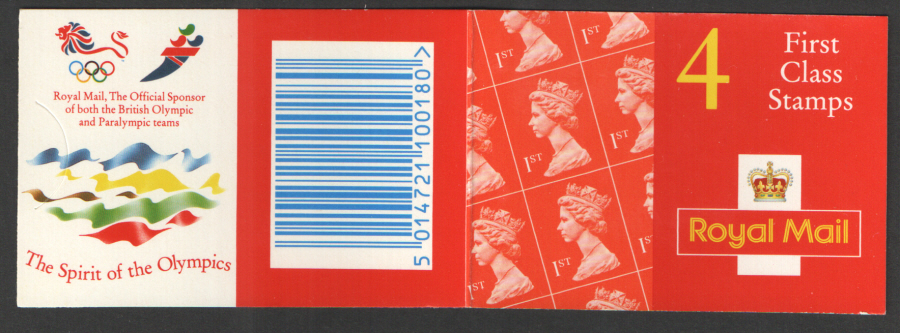 (image for) HB10a / DB20(43)A Olympic Walsall 4 x 1st Class Barcode Booklet