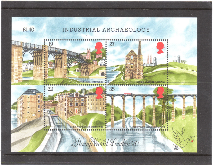 (image for) MS1444 1989 Industrial Archaeology Royal Mail Miniature Sheet