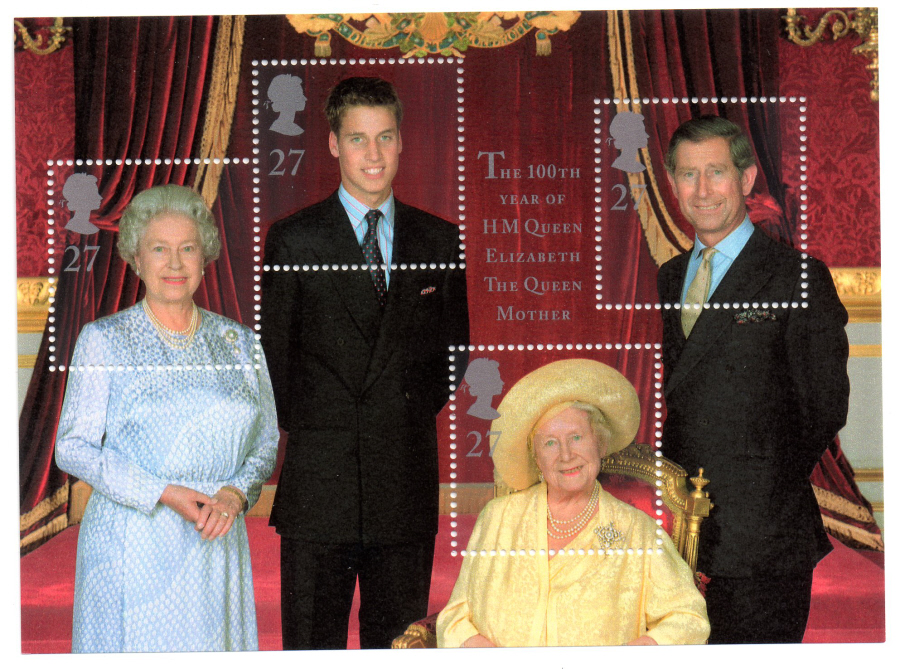 (image for) MS2161 2000 Queen Mother's 100th Birthday Royal Mail Miniature Sheet