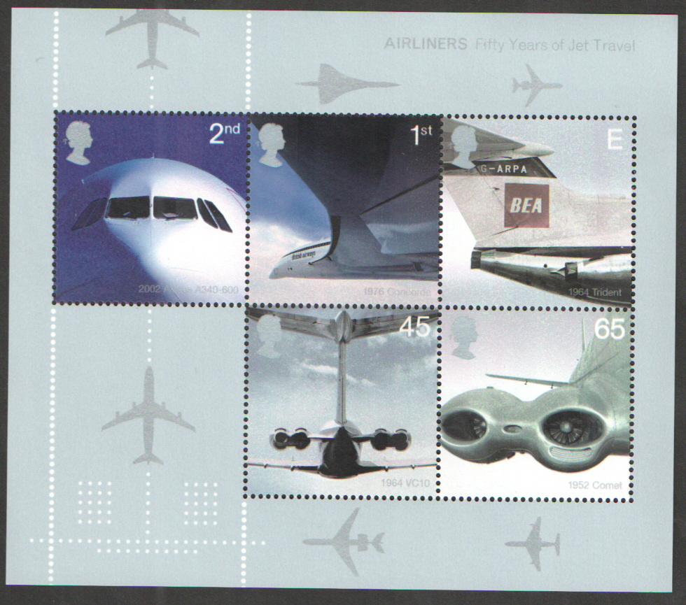 (image for) MS2289 2002 Jet Airliners Royal Mail Miniature Sheet