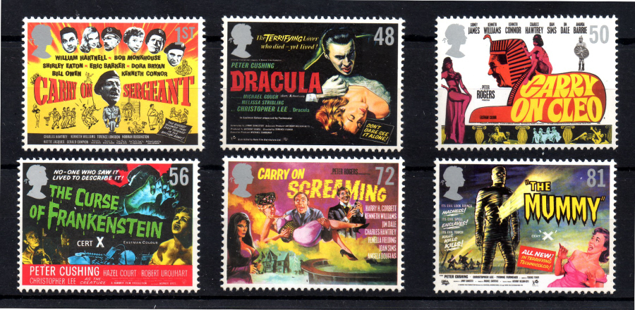 (image for) SG2849 / 54 2008 Carry On & Hammer Films unmounted mint set of 6
