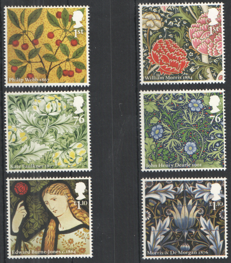 (image for) SG3181 / 86 2011 William Morris unmounted mint set of 6