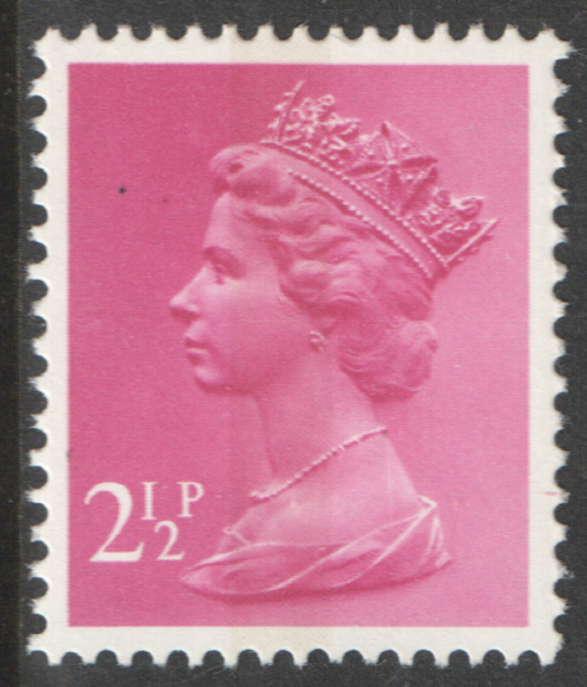 (image for) 1971 2.5p Pale Magenta OCP(H) / PVAl Cyl 8 (5) no dot Machin Cylinder Block