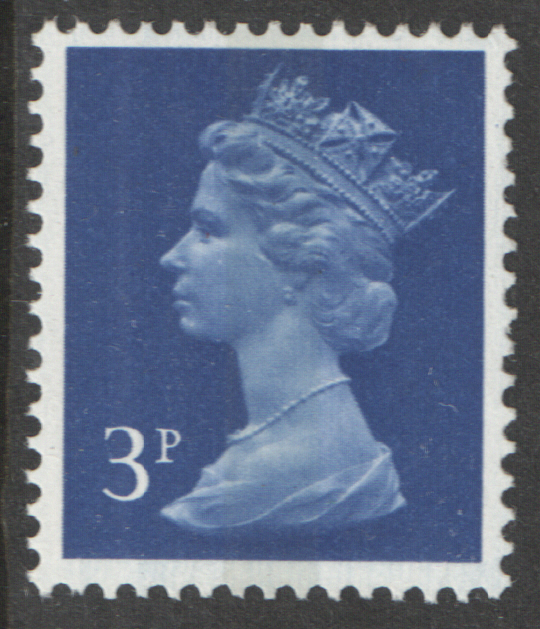(image for) 1973 3p Ultramarine FCP(H) / DEX Centre Band Perf R Cyl 31 (20) no dot Machin Cylinder Block