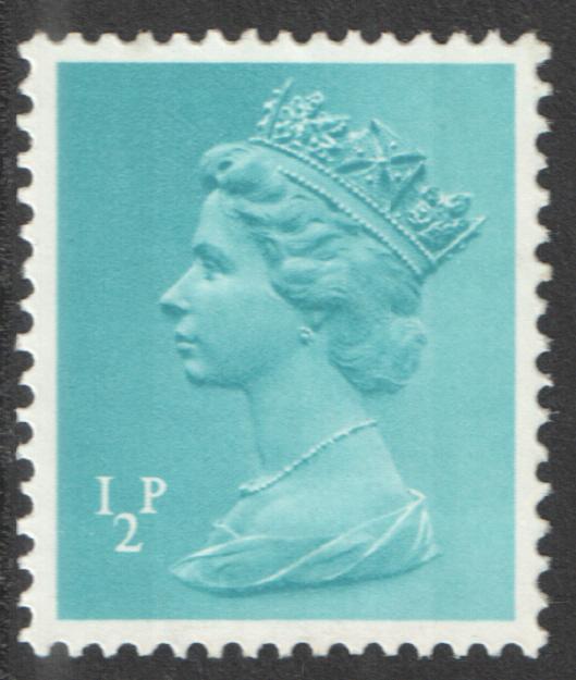 (image for) 1972 1/2p Turquoise Blue FCP(H) / GA Cyl 2 (7) No Dot Machin Cylinder Block