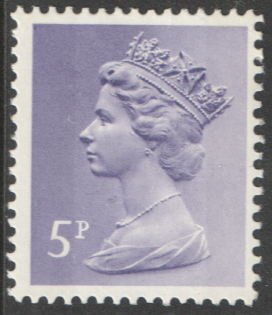 (image for) 1974 5p Greyish Violet FCP(H) / DEX Cyl 8 (17) dot perf RE Machin Cylinder Block