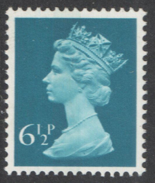 (image for) 1975 6.5p Cerulean Blue FCP(H) / DEX Centre Band Cyl 9 (20) no dot Machin Cylinder Block