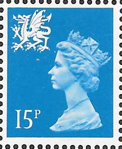 (image for) 1989 Wales 15p Light Blue FCP(C)/PVAl Cyl Q2 Q2 cylinder block