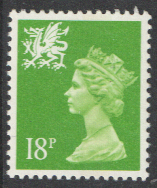 (image for) 1991 Wales 18p Light Green FCP(C)/PVAl Cyl Q2 Q2 cylinder block