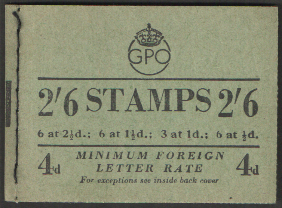 BD20(2) April 1952 George VI 2/6 Stitched Booklet