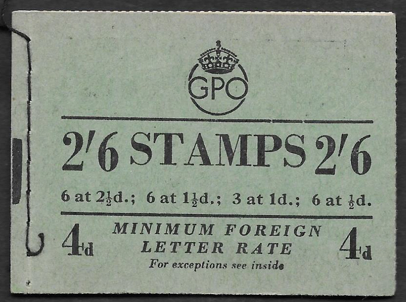 (image for) F6 Sept 1953 (PPR 15mm) Elizabeth II Wilding 2/6 Stitched Booklet - Click Image to Close