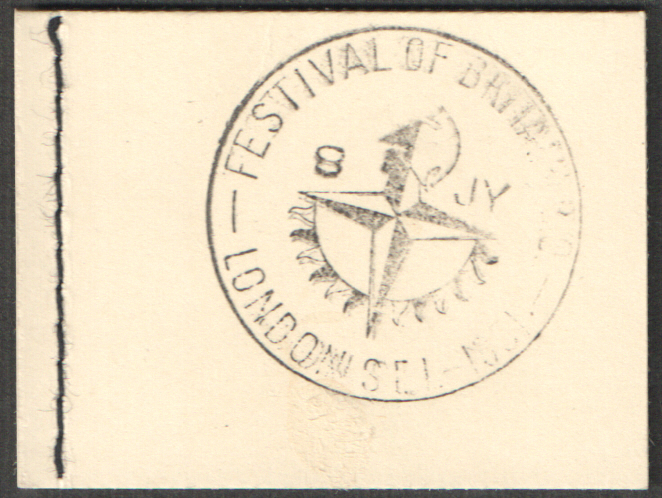 (image for) BD7 1951 Festival of Britain George VI 1/- Stitched Booklet - Click Image to Close