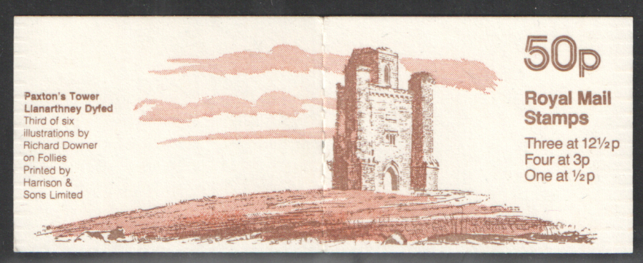 (image for) FB19B / DB9(19)A Perf E1 Paxton's Tower 50p Folded Booklet