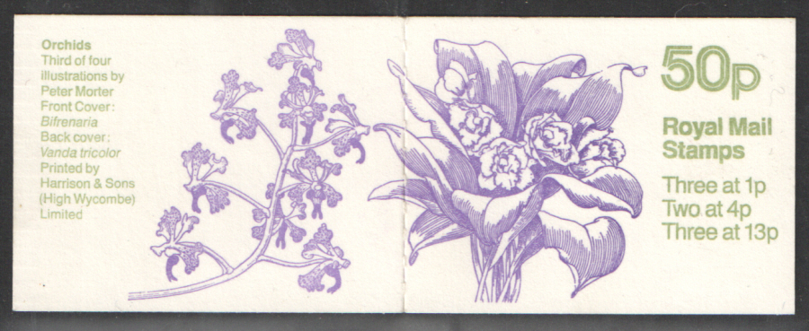 (image for) FB29 / DB9(29) Cyl B26 B7 B9 (Dry Print) (B57) Top Orchids No.3 50p Folded Booklet