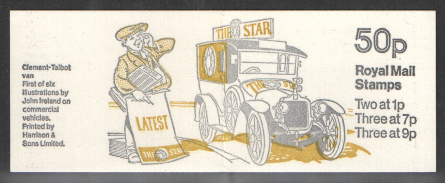 (image for) FB3A / DB9(3)B Thin 7p Perf E1 Clement-Talbot Van 50p Booklet