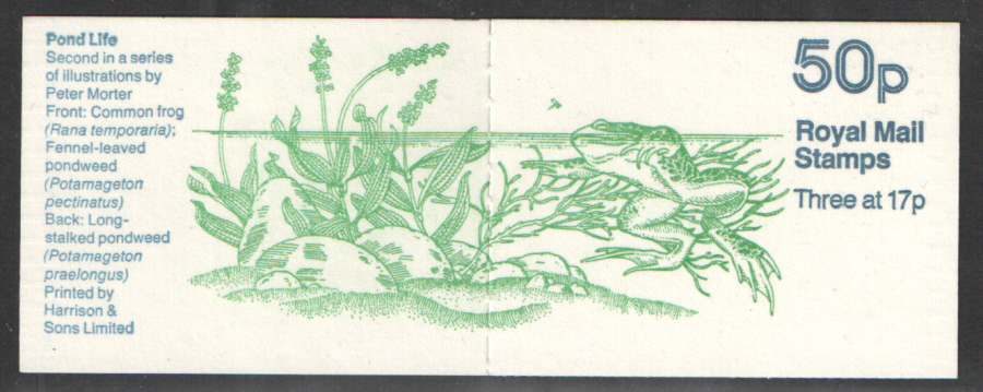 (image for) FB33a / DB9(33)A without underprint Pond Life No.2 50p Folded Booklet