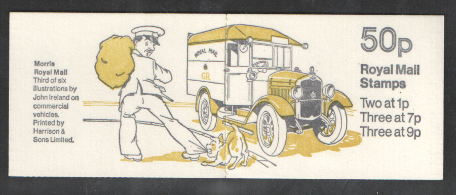 (image for) FB5A / DB9(5)B Thin 7p Perf E1 Morris Royal Mail Van 50p Booklet - Click Image to Close