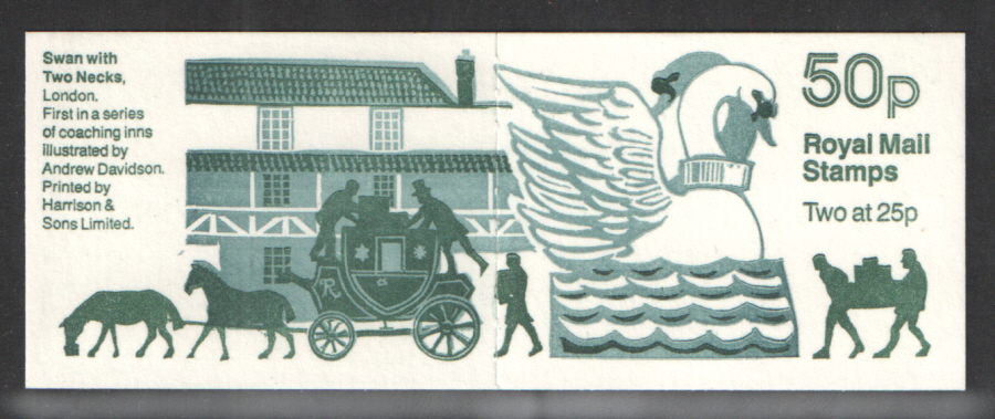 (image for) FB68 / DB14(28) Cyl B1 Swan with Two Necks 50p Folded Booklet