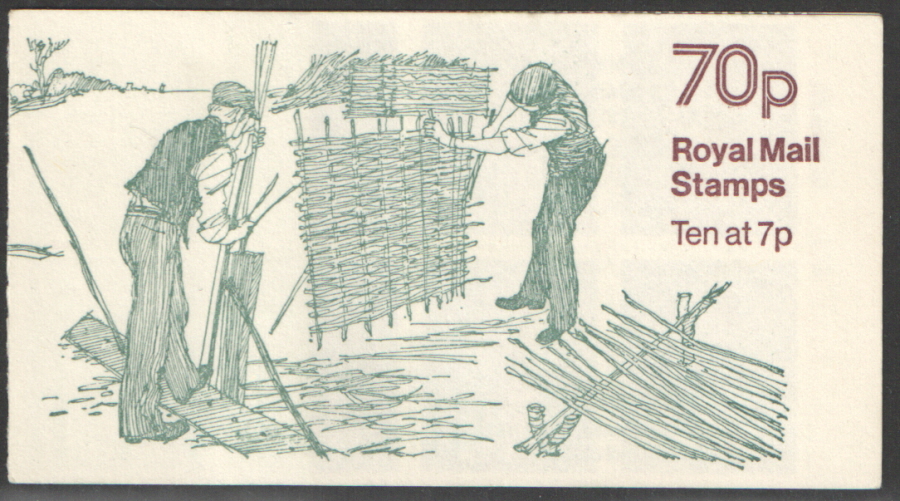 FD6B / DB7(7)A Perf E2a 70p Wattle Fence Making Right Margin Folded Booklet. Some cover toning.