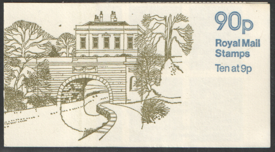 (image for) FG4A / DB8(5) Cyl 25 no dot Perf E1 Kennet & Avon Canal 90p Left Margin Folded Booklet