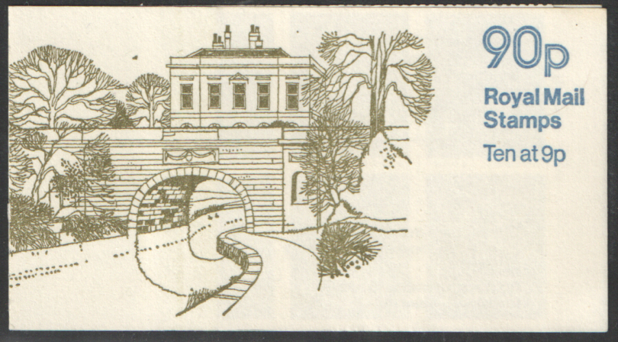 (image for) FG4B / DB8(5)A + TSV Perf E1 90p Kennet & Avon Canal Right Margin Folded Booklet. Trimmed perfs at top.