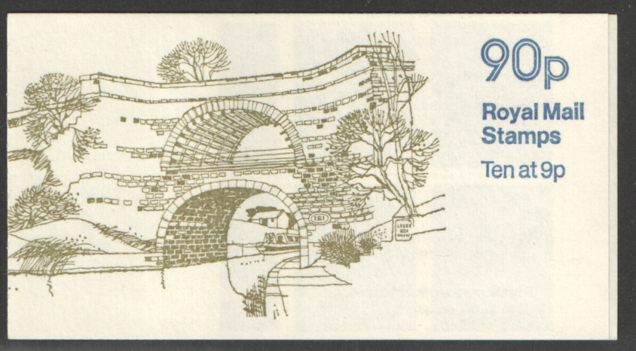 (image for) FG8A / DB8(9) Cyl 25 (28) no dot Perf E1 90p Leeds & Liverpool Canal Left Margin Folded Booklet