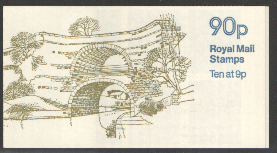 (image for) FG8A / DB8(9) Cyl 25 (28) no dot Perf E1 90p Leeds & Liverpool Canal Left Margin Folded Booklet - Click Image to Close