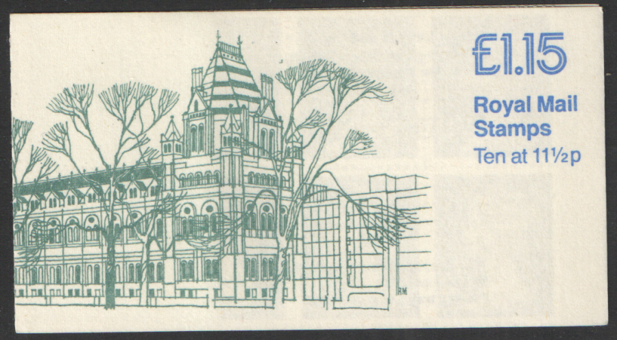 (image for) FI3B / DB7(16)A Perf E1 £1.15 Natural History Museum Right Margin Folded Booklet