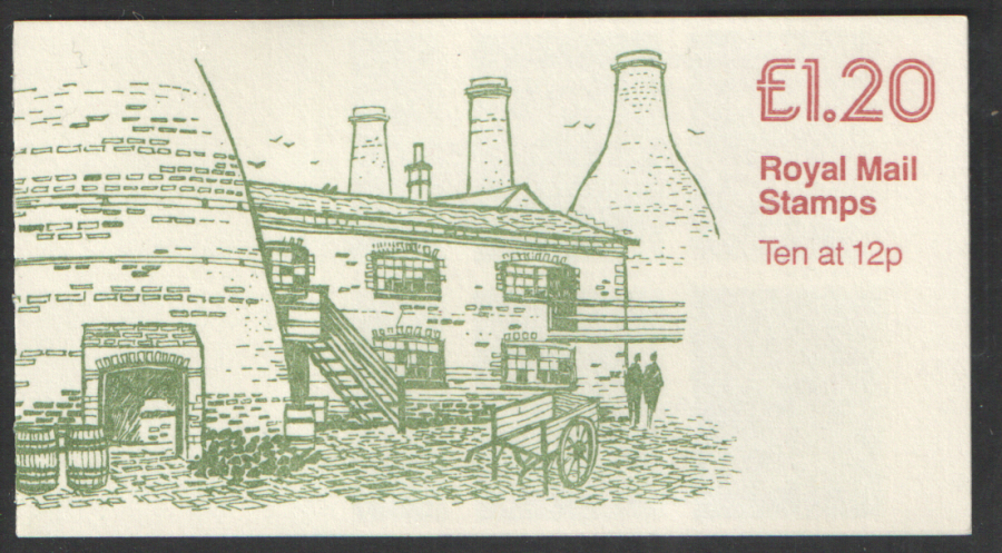 (image for) FJ3A / DB8(13) Perf E1 £1.20 Bottle Kilns Left Margin Folded Booklet