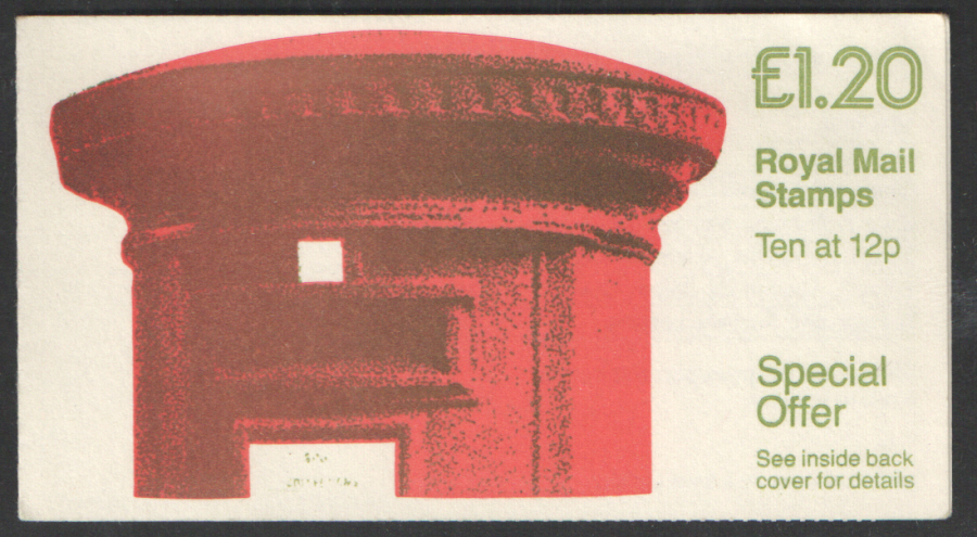 (image for) FJ4B / DB7(30)A Cyl B10 (B62 Row 1) £1.20 Pillar Box Right Margin Folded Booklet