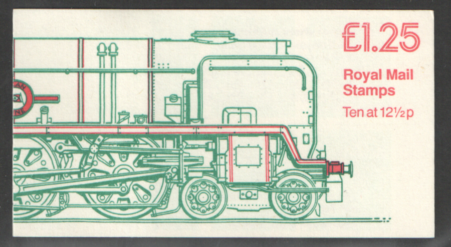 (image for) FK8B / DB7(25)A Perf E1 £1.25 Railway Engines No.4 Right Margin Folded Booklet