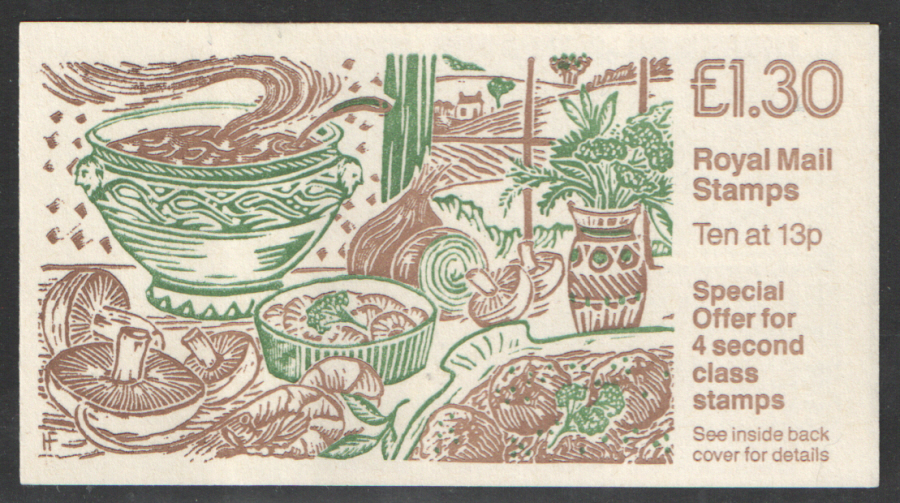 (image for) FL13A / DB7(40) Perf E1 £1.30 Vegetables Left Margin Folded Booklet