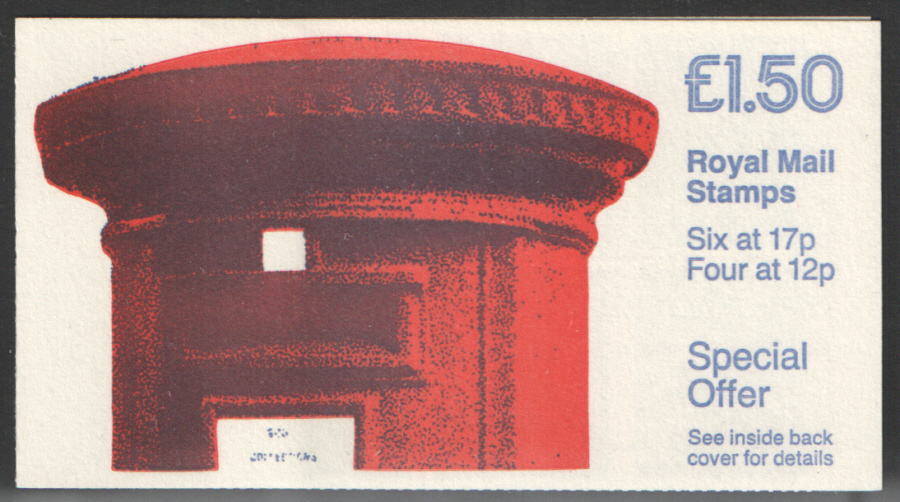 (image for) FP1A / DB11(16) Cyl B14 B8 (B55) £1.50 Pillar Box Left Margin Folded Booklet - Click Image to Close