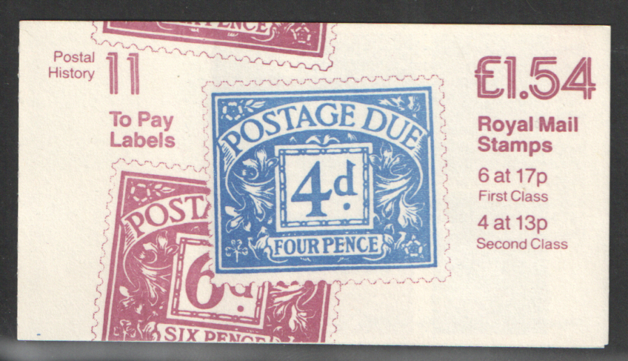 (image for) FQ1B / DB11(12)A/1 Reversed Bands £1.54 Postal History No.11 Right Margin Folded Booklet