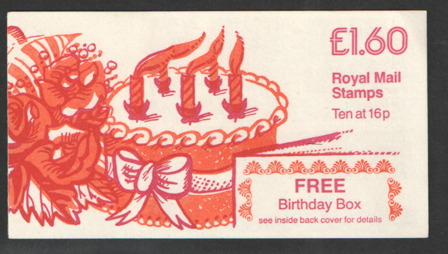(image for) FS1Aa / DB8(22)B Corrected Rate £1.60 Birthday Box Offer Left Margin Folded Booklet - Click Image to Close