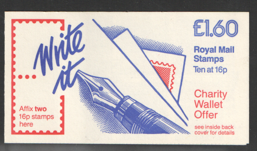 (image for) FS4A / DB8(25) Cyl B3 £1.60 "Write It" Folded Booklet Left Margin Folded Booklet - Click Image to Close