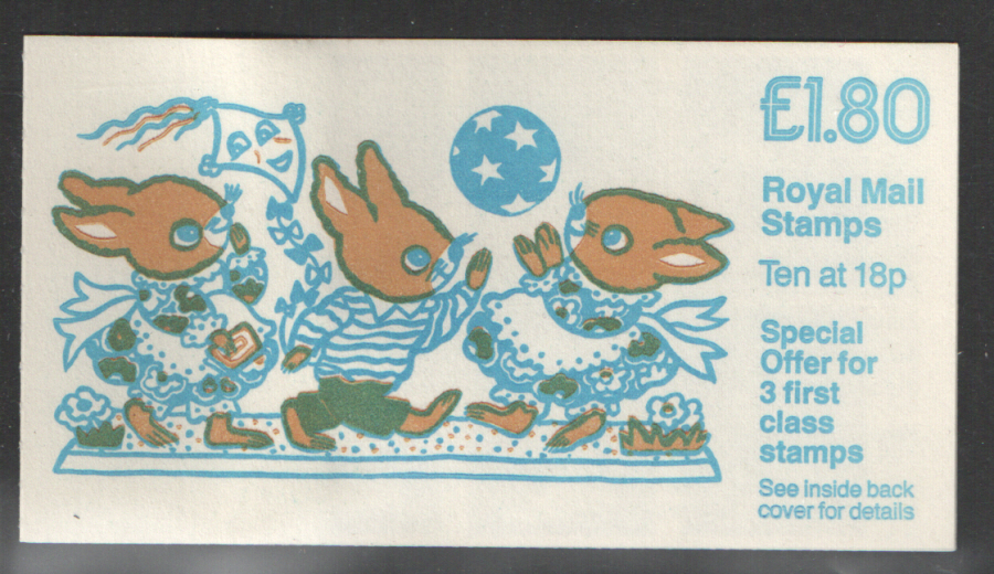 (image for) FU1B / DB8(32)A Cyl B1 PCP1 £1.80 Rabbits Right Margin Folded Booklet - Click Image to Close