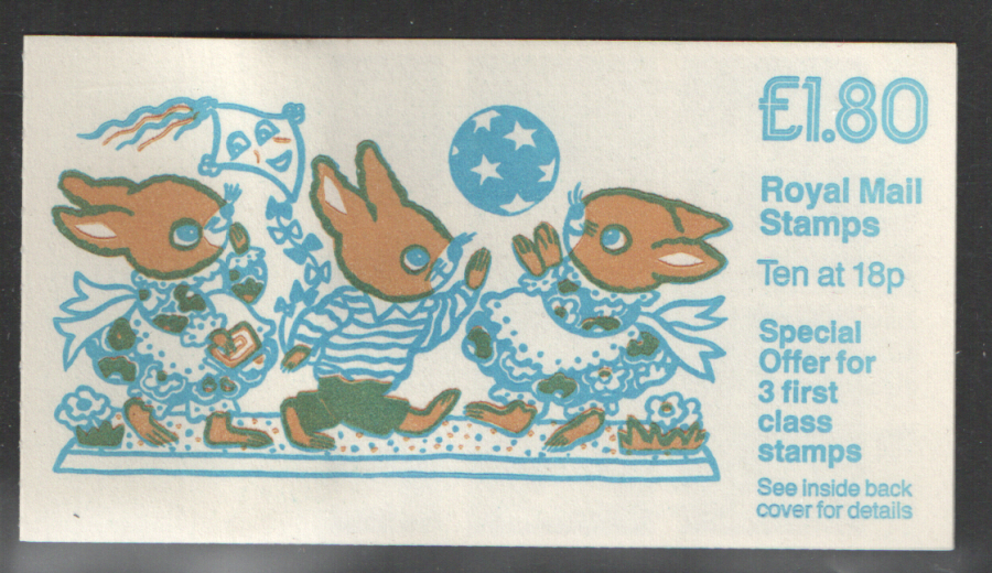 (image for) FU1A / DB8(32) PCP1 £1.80 Rabbits Left Margin Folded Booklet - Click Image to Close