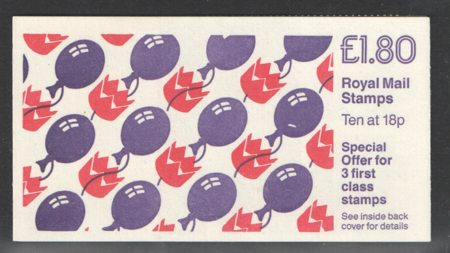 (image for) FU8A / DB8(39) £1.80 Balloons & Hats Left Margin Folded Booklet