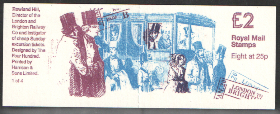 (image for) FW4 / DB15(30) Cyl B4 Perf I1 Rowland Hill No.1 £2 Folded Booklet - Click Image to Close