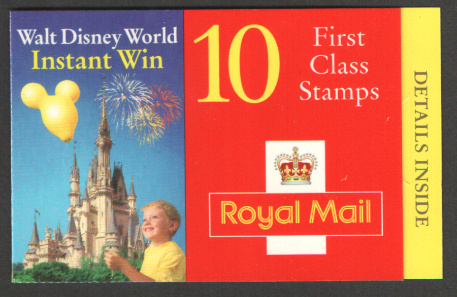 (image for) HD29 / DB17(26) Cyl B5 (B99) Disney World 10 x 1st Class Barcode Booklet - Click Image to Close