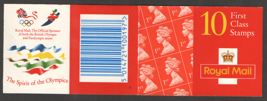 (image for) HD36 / DB20(46) W52 W39 W42 Olympic Logos Walsall 10 x 1st Class Barcode Booklet