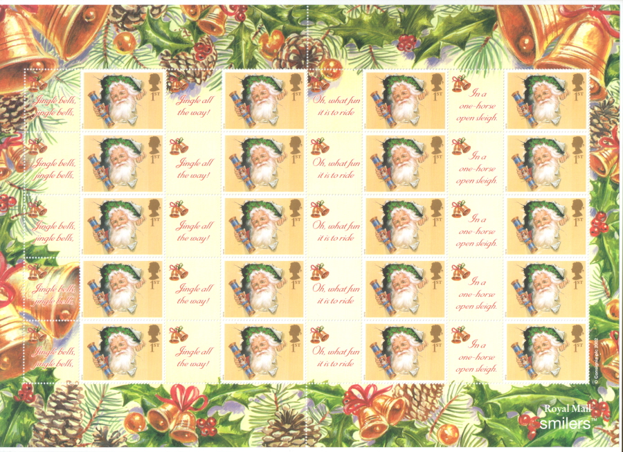 (image for) LS10 2002 Christmas Royal Mail Generic Smilers Sheet