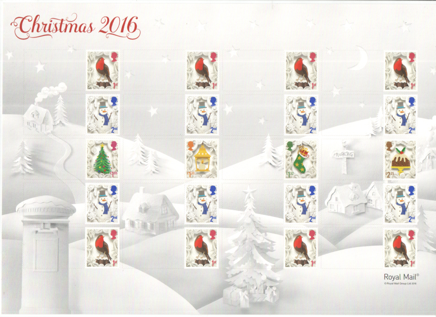 (image for) LS102 2016 Christmas Royal Mail Generic Smilers Sheet - Click Image to Close