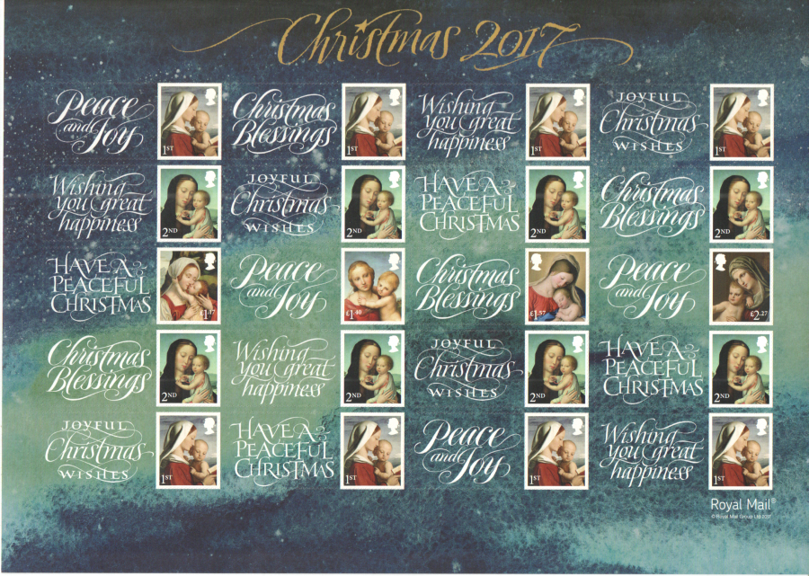 (image for) LS107 2017 Christmas Royal Mail Generic Smilers Sheet - Click Image to Close