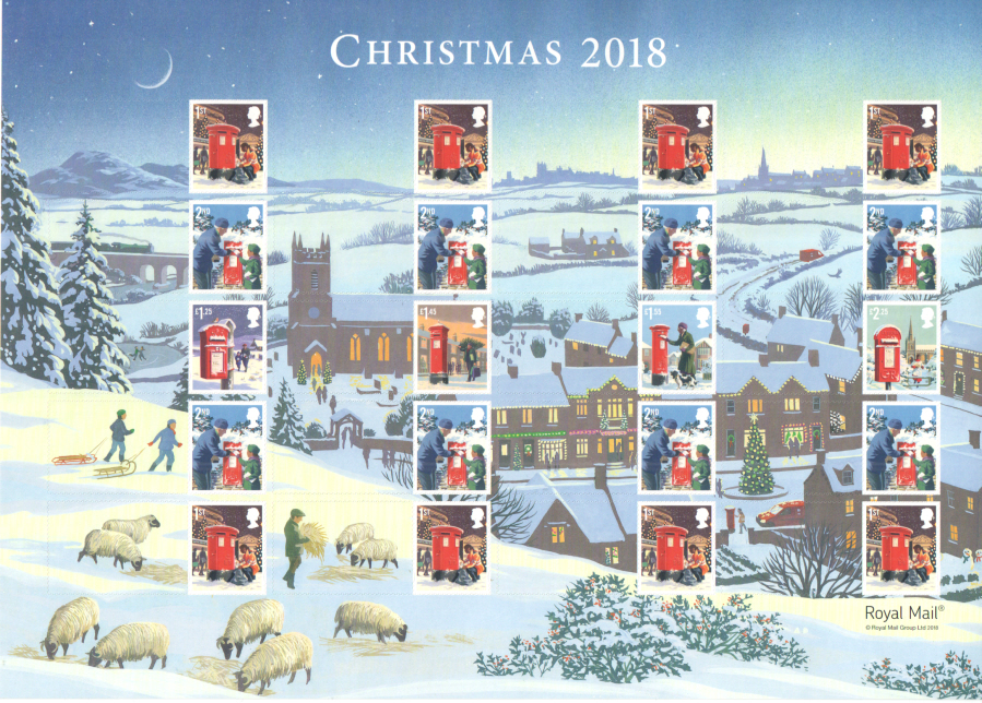 (image for) LS113 2018 Christmas Royal Mail Generic Smilers Sheet