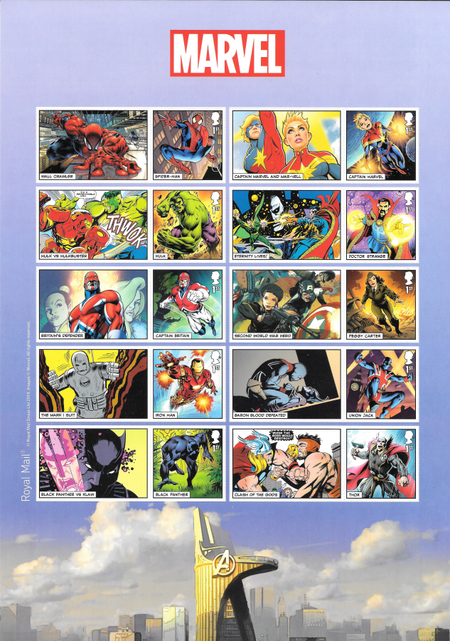 (image for) LS115 2019 Marvel Royal Mail Generic Smilers Sheet - Click Image to Close