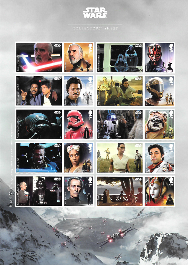 (image for) LS120 2019 Star Wars Royal Mail Generic Smilers Sheet