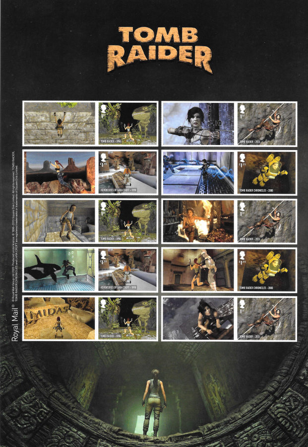 (image for) LS121 2020 Tomb Raider Royal Mail Generic Smilers Sheet