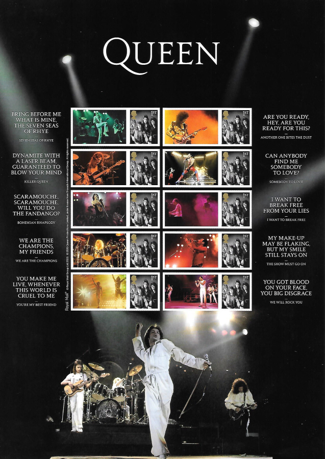 (image for) LS125 2020 Queen Live Royal Mail Generic Smilers Sheet